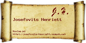 Josefovits Henriett névjegykártya